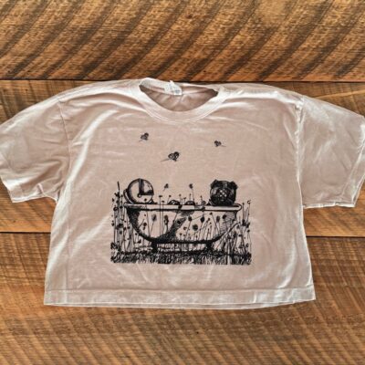 Morning Glory Farm “Clawfoot Universe” Boxy Faded Bone T-Shirt