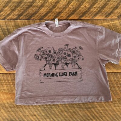 Morning Glory Farm “Flours” Boxy Smoky Violet T-Shirt